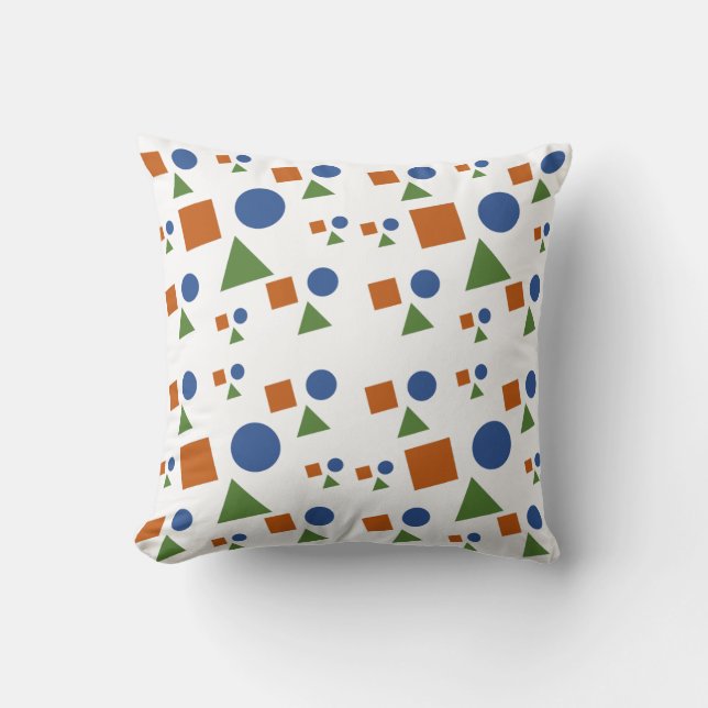 Cute Geometric Shapes Pattern in Soft Pastels  Throw Pillow (Front)