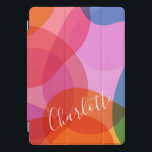 Cute Geometric Shapes Rainbow Script Name iPad Pro Cover<br><div class="desc">Personalized Cute Geometric Shapes Rainbow Art Script Calligraphy Name iPad Case</div>