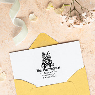 Cute German Shephard Custom Return Address Rubber Stamp