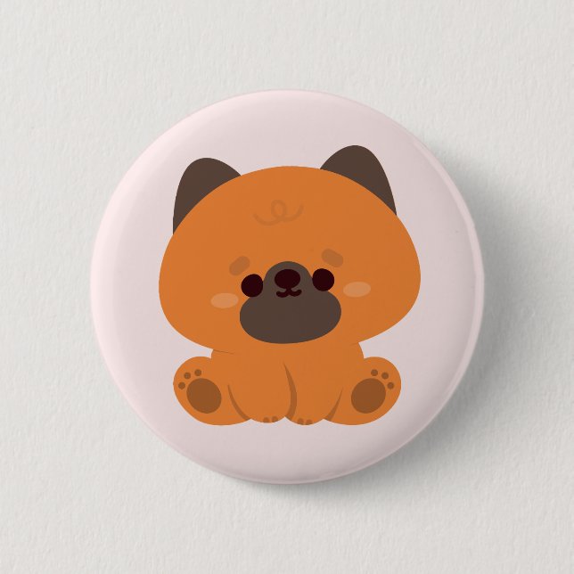 Cute German Shepherd 2 Inch Round Button (Front)
