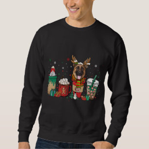 Cute German Shepherd Dog Christmas Coffee Pyjamas Sweatshirt
