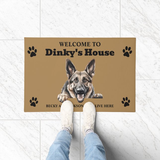 Cute German Shepherd Dog Doormat (Indoor)