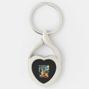 Cute German Shepherd Dog Halloween Jack O Lantern  Keychain