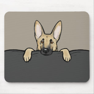 Cute German Shepherd Dog Peeking Mouse Pad