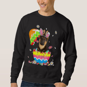 Cute German Shepherd Dog Pet Hunting Egg Bunny Eas Sweatshirt