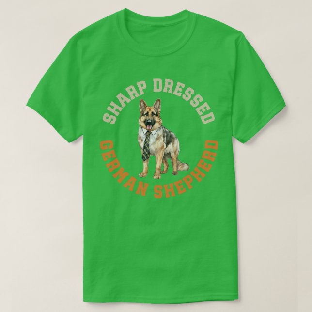 Cute German Shepherd Dog T-Shirt (Design Front)
