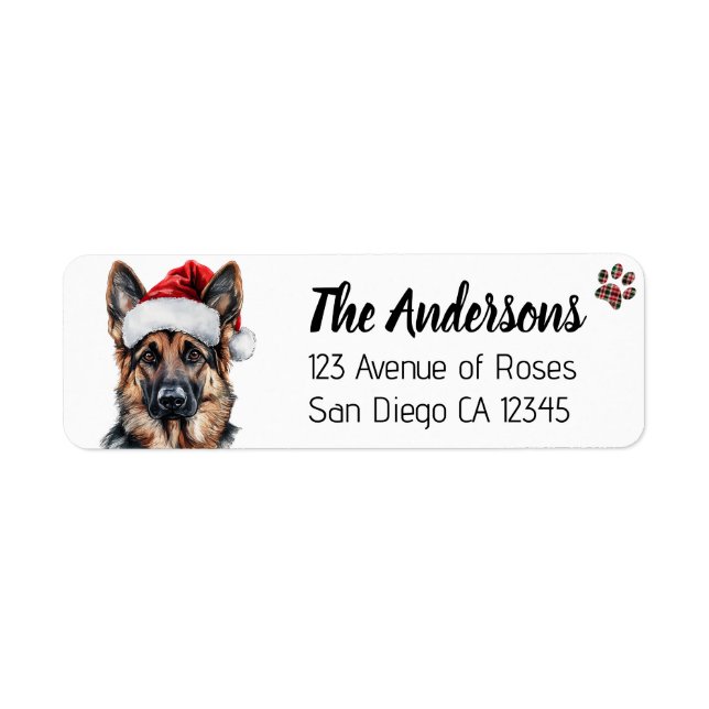 Cute German Shepherd Dog with Santa Hat (Devant)