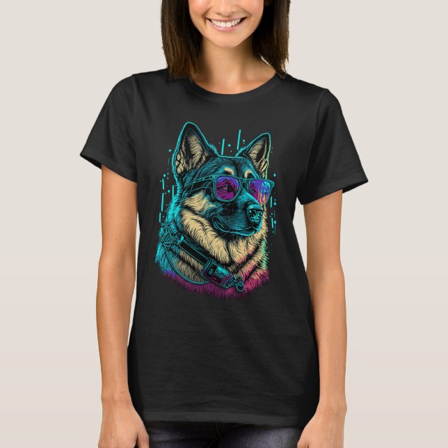 Cute German Shepherd Mom Dog German Shepherd Dad T-Shirt (Front)