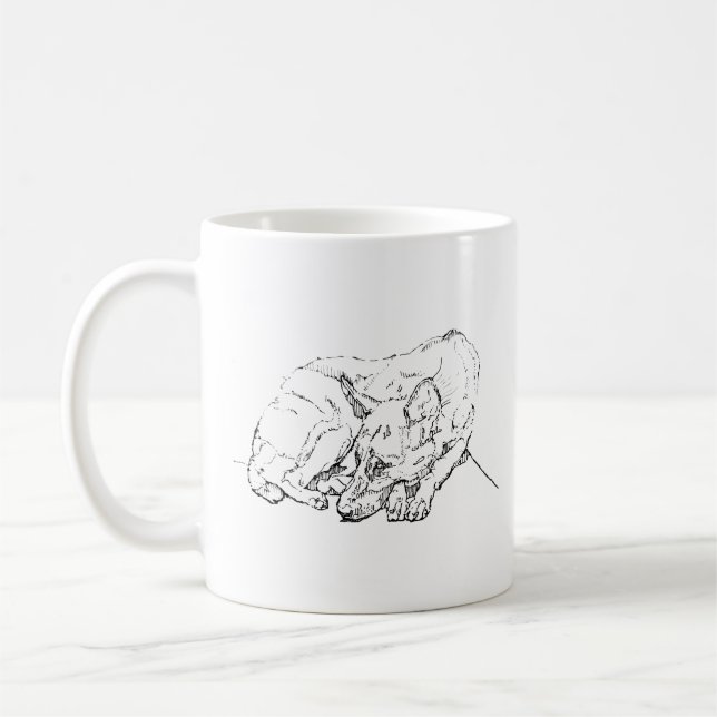 Cute German Shepherd Personalized Coffee Mug (Left)