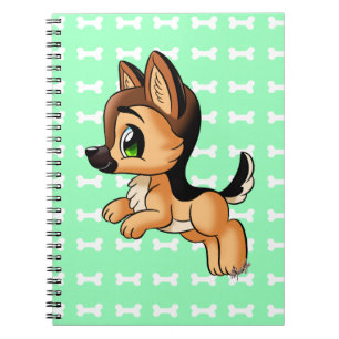 Cute German Shepherd Puppy Art Notebook