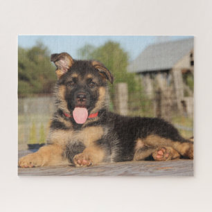 Cute German Shepherd Puppy Dog Jigsaw Puzzle