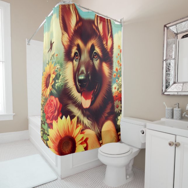 Cute German Shepherd Puppy Painting (In Situ)