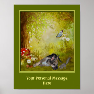 Cute German Shepherd Puppy Personalized Poster