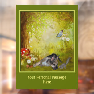 Cute German Shepherd Puppy Personalized Window Cling