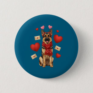 Cute German Shepherd Valentine’s Day Dog Mom - Ger 2 Inch Round Button