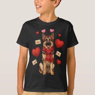 Cute German Shepherd Valentine’s Day Dog Mom - Ger T-Shirt