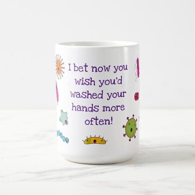 Cute Germs Hand Washing Reminder Magic Mug (Center)