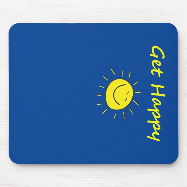 Cute Get Happy Smiling Sun Face Vertical Dark Mouse Pad (Front)