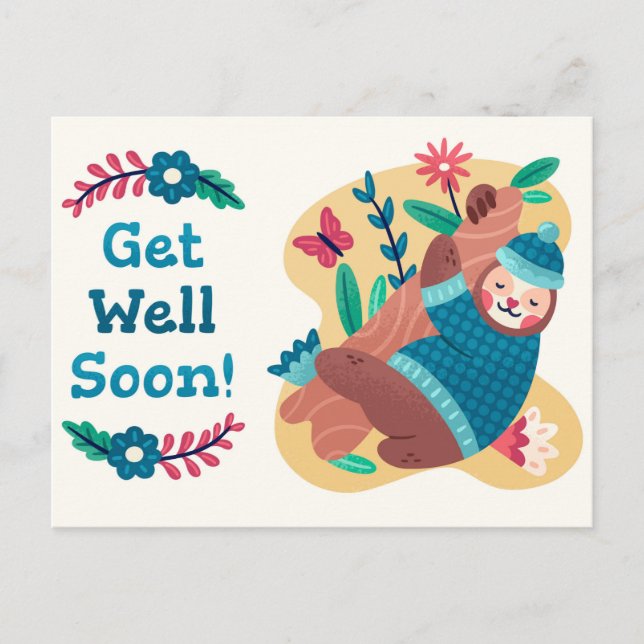 Cute Get Well Soon Postcard (Front)