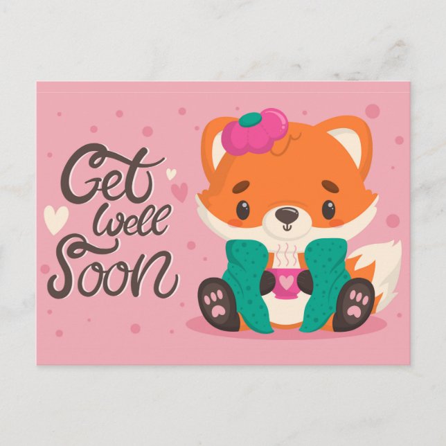 Cute Get Well Soon Postcard (Front)