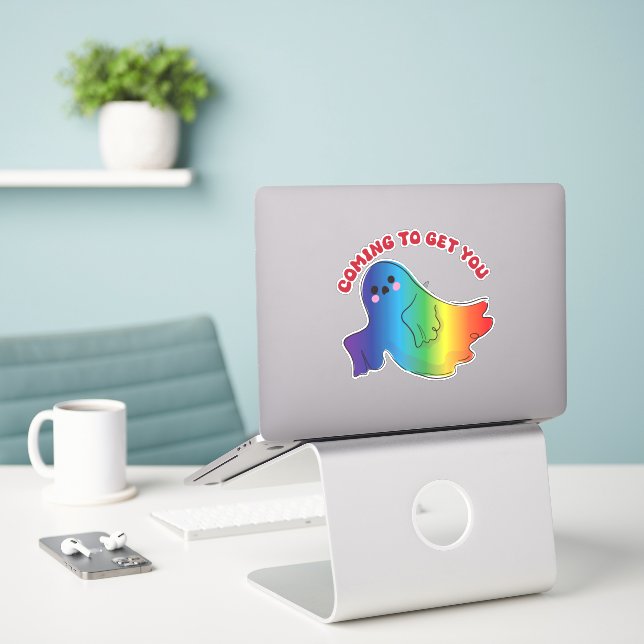 cute ghost (Laptop On Desk)