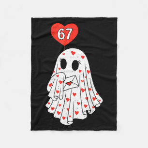 Cute Ghost 6 7 Six Seven Meme Valentines Day Men W Fleece Blanket