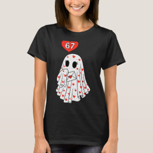 Cute Ghost 6 7 Six Seven Meme Valentines Day Men W T-Shirt