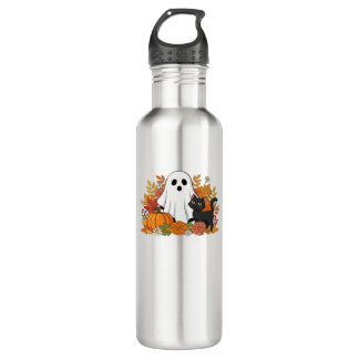 Cute Ghost and Black Cat Classic T-Shirt 710 Ml Water Bottle
