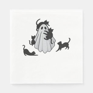 Cute Ghost and Black Cats Classic T-Shirt Napkin