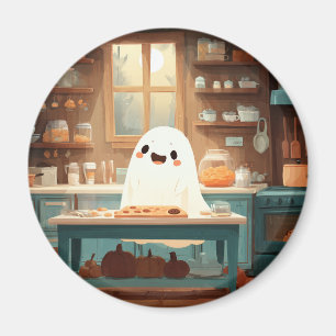 Cute Ghost Baking Cookies - Cosy Magnet Éffrayant
