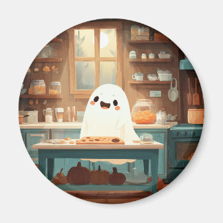Cute Ghost Baking Cookies - Cosy Magnet Éffrayant