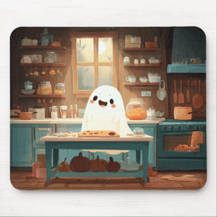 Cute Ghost Baking Cookies – Cozy Spooky Mousepad
