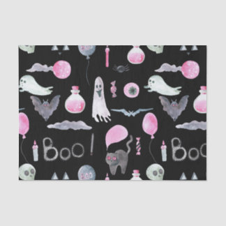 Cute Ghost, Bat and Cat Tissue Paper