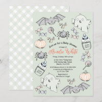 Cute Ghost, Bat & Spider Halloween Baby Shower