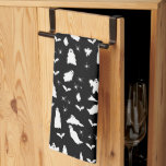 Cute Ghost, Bats & Spiders Halloween Pattern Kitchen Towel<br><div class="desc">A cute black and white ghost,  bats and spiders pattern. A perfect design for anyone who loves cute illustrations of ghosts,  bats,  spiders and Halloween themed art. An ideal ghost pattern design for Halloween parties,  October Birthday parties,  Halloween home décor and gifts.</div>