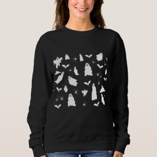Cute Ghost, Bats & Spiders Halloween Pattern Sweatshirt
