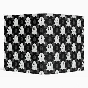 Cute Ghost Blob Black White Print Design Pattern Binder