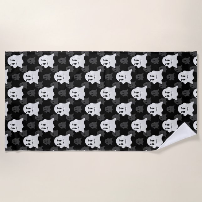 Cute Ghost Blob Design  Beach Towel (Front)
