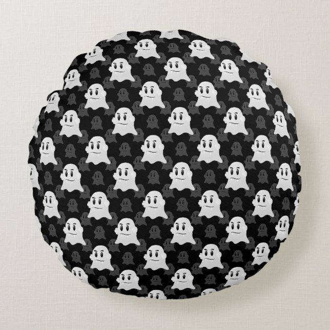 Cute Ghost Blob Design  Round Pillow (Front)