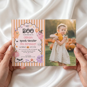 Cute Ghost Boo Birthday Invitation Photo