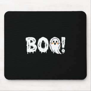 Cute ghost boo funny spooky scary halloween mouse pad