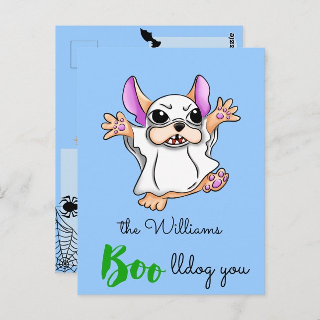 Cute ghost boo hugs Halloween Postcard (Front/Back)