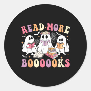 Cute Ghost Book Read More Books Funny Teachers Hal Classic Round Sticker