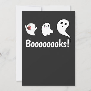 Cute Ghost Books Invitation Greeting Card