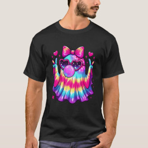 Cute Ghost Bubble Gum Coquette Bow Halloween Costu T-Shirt