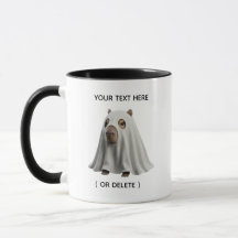 Cute Ghost Capybara Halloween Black Combo Mug