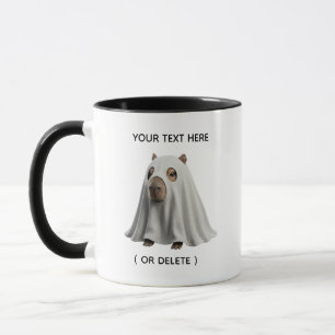 Cute Ghost Capybara Halloween Black Combo Mug