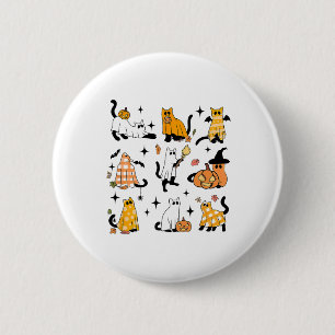Cute Ghost Cat Funny Halloween Outfit Costumes Bla 2 Inch Round Button
