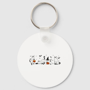 Cute Ghost Cat Funny Halloween Outfit Costumes Bla Keychain