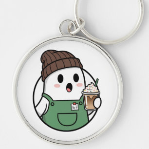 Cute Ghost Coffee Keychain